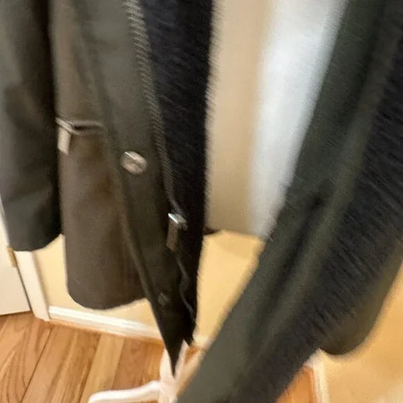 French Connection Softshell Sherpa Lined Hooded Coat Dark Olive Women’s 1X - Picture 10 of 15